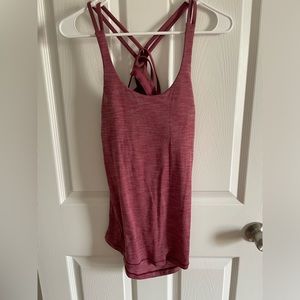 Lululemon pink tank top with built in sports bra